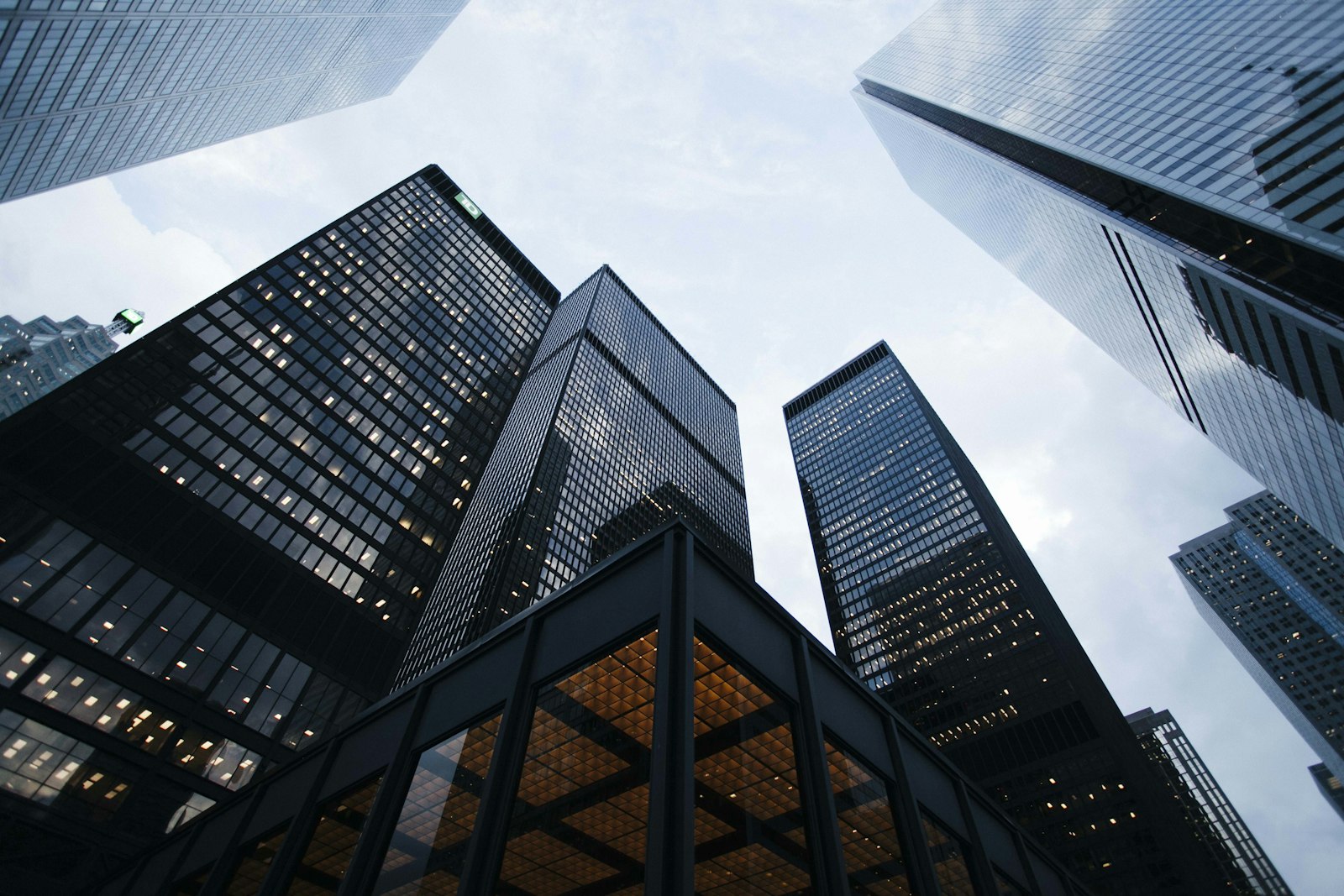 Commercial office towers across a NSW business district